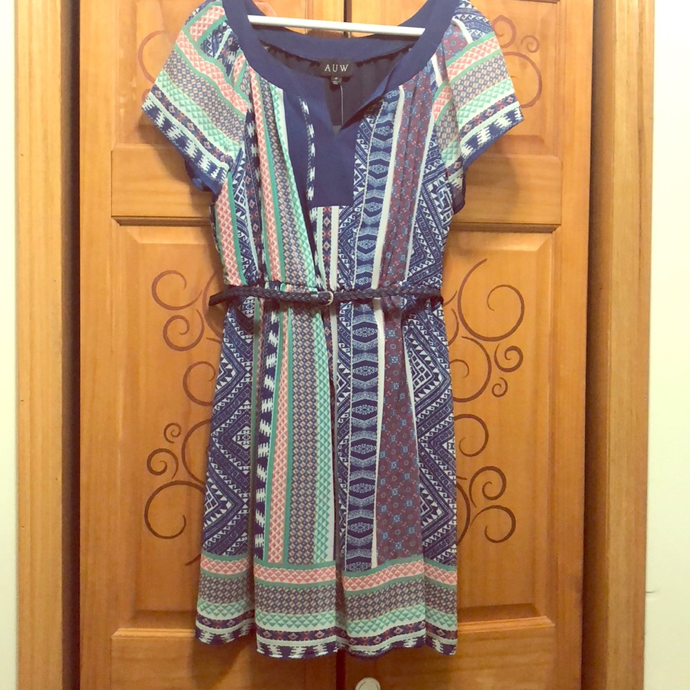 Midi belted shirt dress